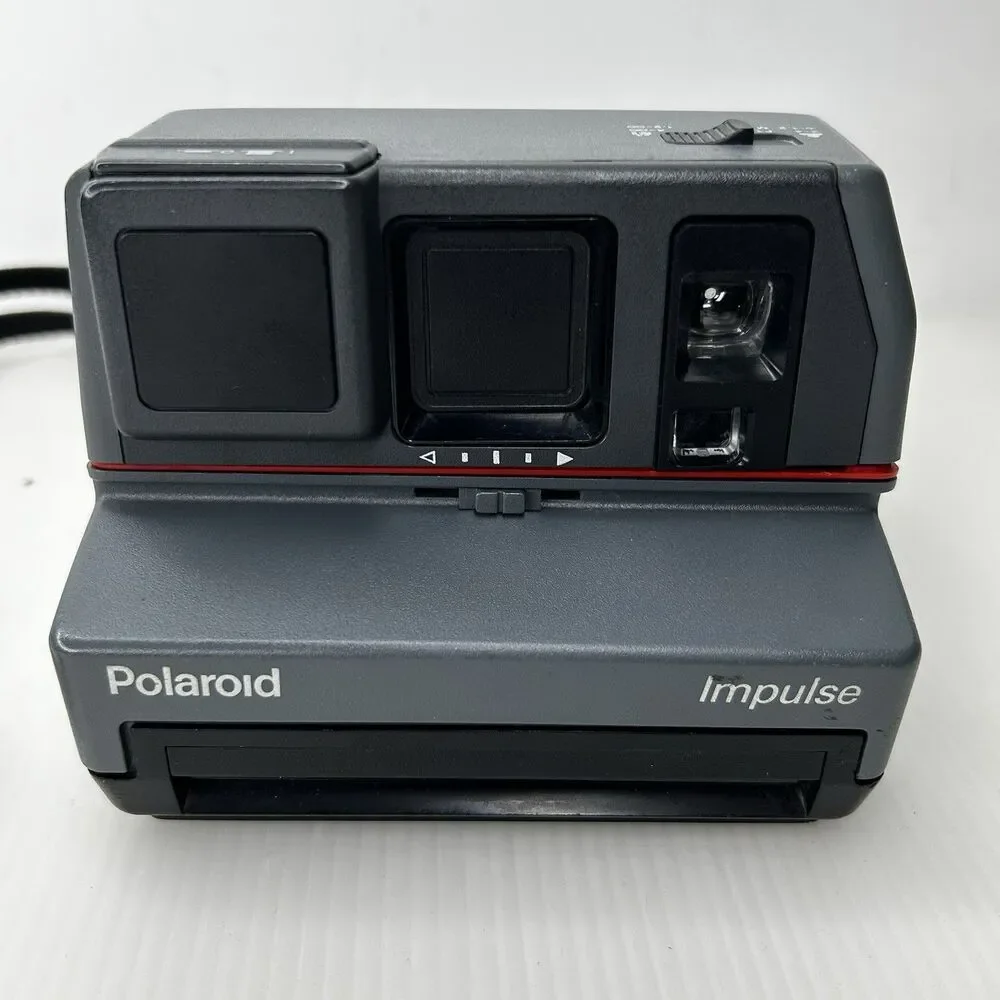 Vintage Polaroid Impulse 600 Camera w/Pop-Up Flash & Strap Untested